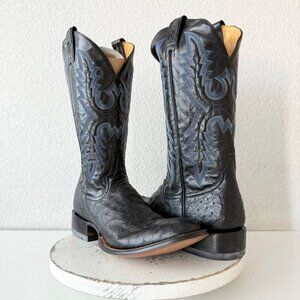 Rod Patrick Mens Cowboy Boots 13AA Black Full Quill Ostrich Western Round Toe